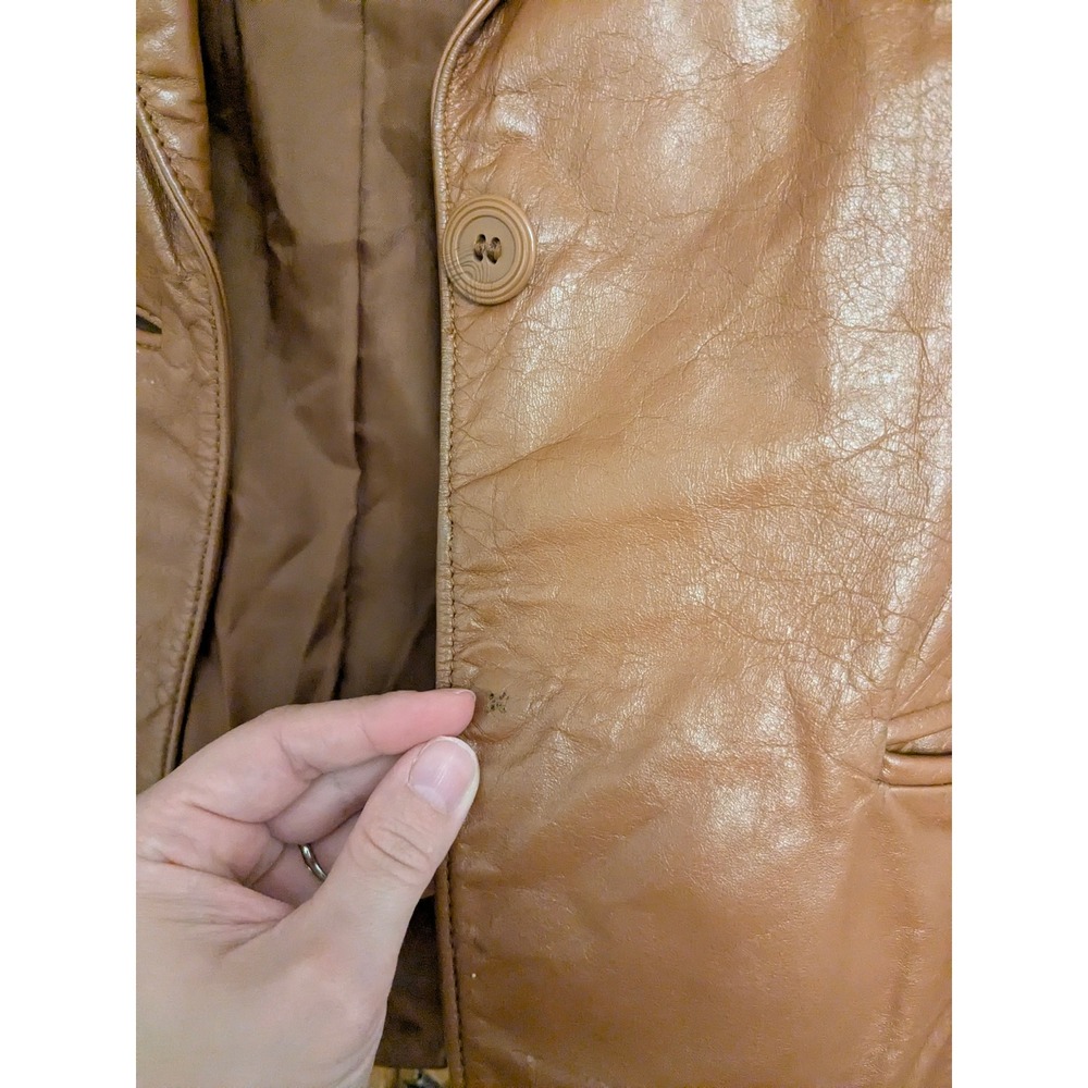 Bermans Vintage Brown Leather Jacket Belted Style 2058 Womens 12 - Picture 5 of 8